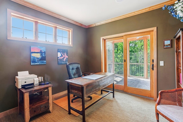 15758 Austin St NE, Ham Lake, MN 55304 - office with light carpet and ornamental molding