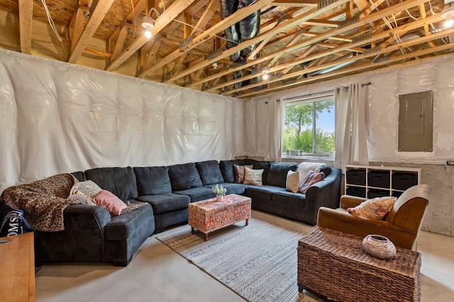 14834 Willemite Way NW, Ramsey, MN 55303 - living area with electric panel and concrete flooring
