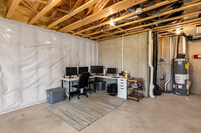 14834 Willemite Way NW, Ramsey, MN 55303 - unfinished basement featuring gas water heater and a desk