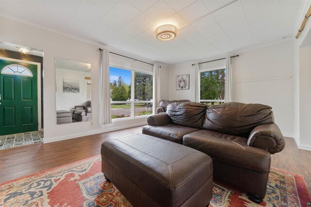 2508 Springvale Rd, Duluth, MN 55811 - living area with wood finished floors, ornamental molding, and baseboards