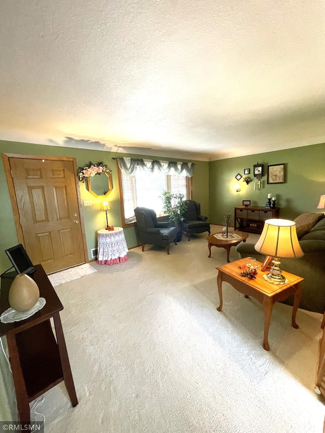 705 Turril St, Le Sueur, MN 56058 - living area with carpet floors and a textured ceiling