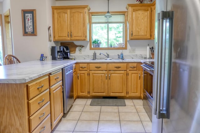 735 Highview Ct, Saint Croix Falls, WI 54024 - kitchen featuring a peninsula, stainless steel appliances, and light countertops