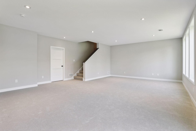 6135 Harkness Ln S, Cottage Grove, MN 55016 - spare room with stairs, carpet floors, recessed lighting, and a smoke detector