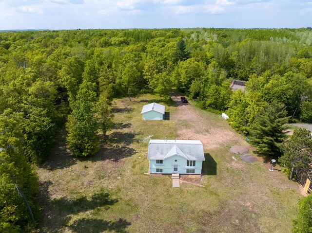 27681 Moser Dr, Jackson Twp, WI 54893 - aerial view of property and surrounding area with a heavily wooded area