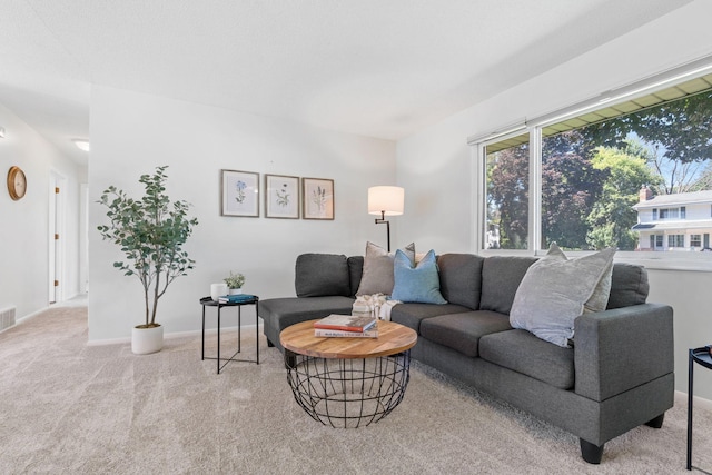 6540 Zealand Ave N, Brooklyn Park, MN 55428 - living room featuring carpet and baseboards