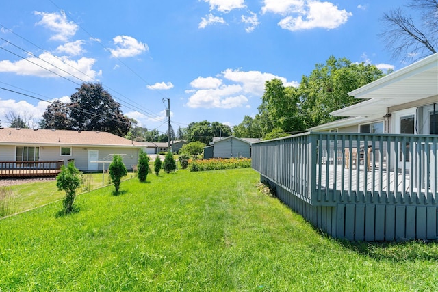 6540 Zealand Ave N, Brooklyn Park, MN 55428 - view of grassy yard with a deck
