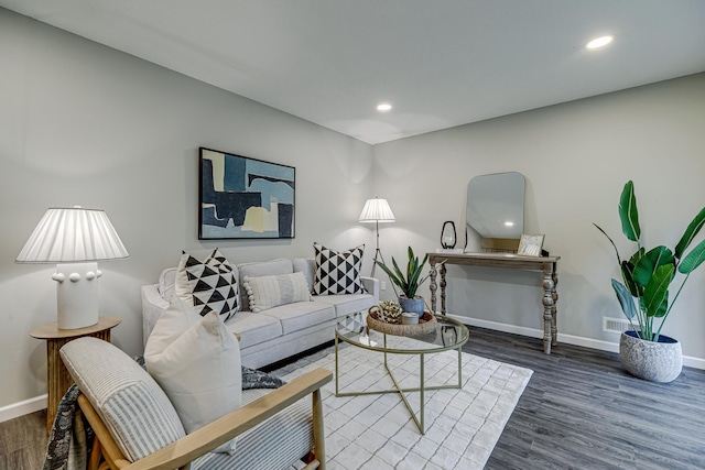 1034 Carmel Ct, Shoreview, MN 55126 - living room with wood finished floors, baseboards, and recessed lighting