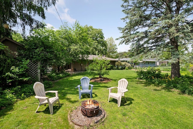 10933 Chowen Ave S, Bloomington, MN 55431 - view of green lawn with an outdoor fire pit