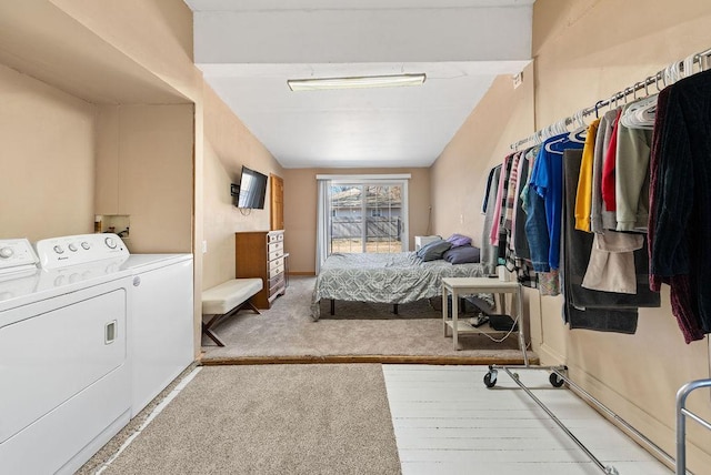 408 State St E, Grey Eagle, MN 56336 - bedroom featuring washing machine and dryer and carpet
