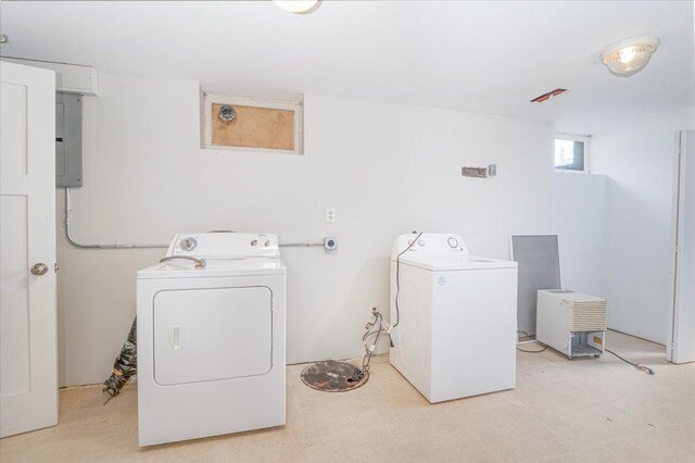 1637 37th Ave NE, Columbia Heights, MN 55421 - washroom featuring washing machine and dryer and electric panel