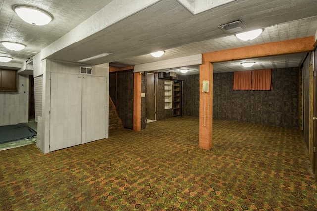 1700 Case Ave E, Saint Paul, MN 55106 - finished basement with stairs and wooden walls