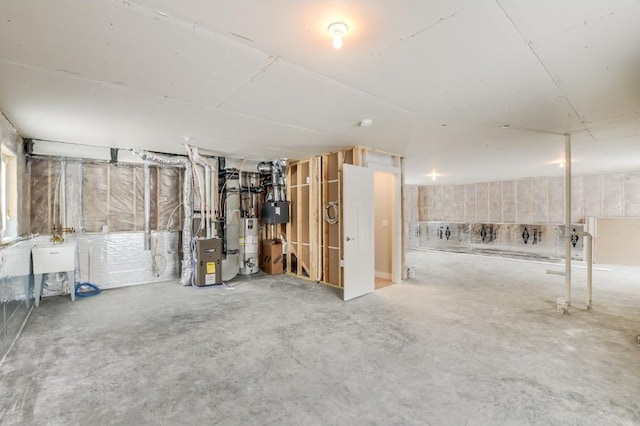 4781 261st St, Wyoming, MN 55092 - unfinished basement featuring gas water heater and heating unit