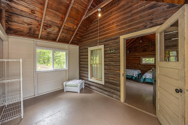 1409 Wabedo Pass Rd NE, Longville, MN 56655 - unfurnished sunroom featuring lofted ceiling