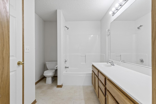 15481 Frost Path Unit 1803, Apple Valley, MN 55124 - bathroom featuring vanity, washtub / shower combination, a textured ceiling, and tile patterned floors