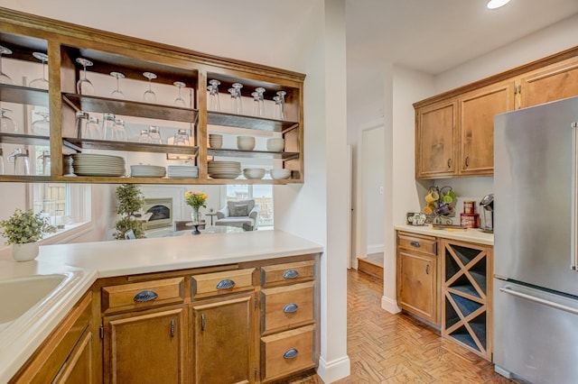 8517 143rd St W, Apple Valley, MN 55124 - bar area featuring freestanding refrigerator and baseboards