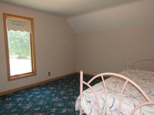 909 6th Ave, Brewster, MN 56119 - carpeted bedroom featuring vaulted ceiling and baseboards