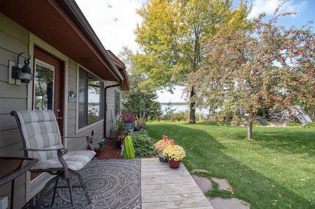 6823 Re Echo Ridge Dr NE, Remer, MN 56672 - deck with a lawn and a water view