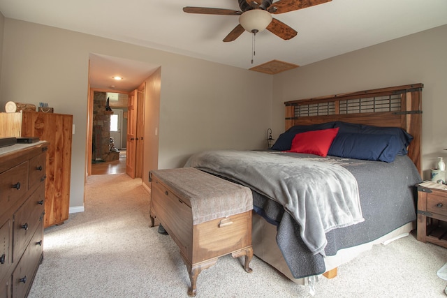 6823 Re Echo Ridge Dr NE, Remer, MN 56672 - bedroom featuring light carpet and ceiling fan