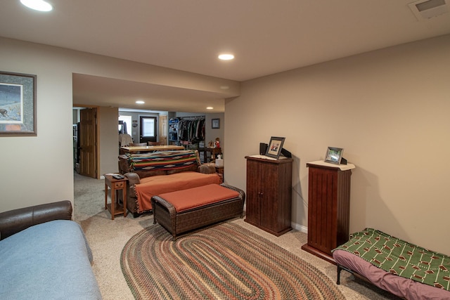 6823 Re Echo Ridge Dr NE, Remer, MN 56672 - living area with light colored carpet and recessed lighting