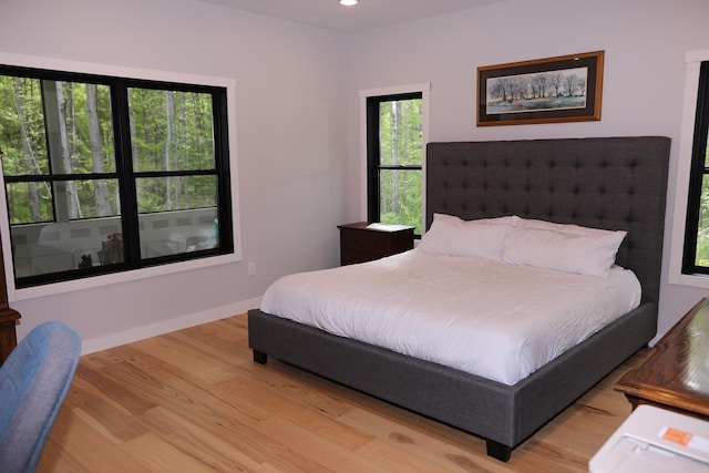 5004 W Rd, Silver Twp, MN 55767 - bedroom with light wood-type flooring, recessed lighting, and baseboards