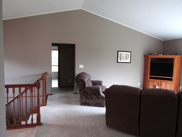 180 Bordson St, Appleton, MN 56208 - living area with lofted ceiling and carpet flooring