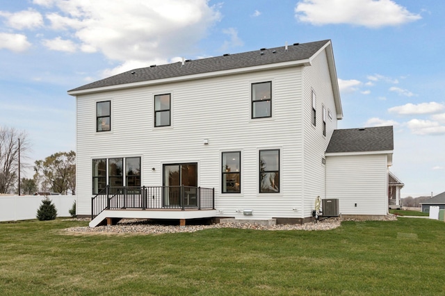 14625 105th Pl N, Maple Grove, MN 55369 - rear view of property with a deck and cooling unit