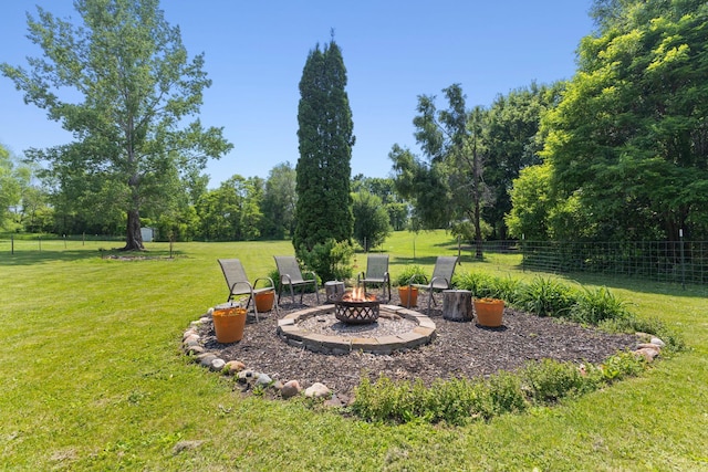 4799 Bridgewater Rd, Fair Haven Twp, MN 55382 - view of yard with a fire pit