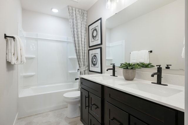 14705 105th Pl N, Maple Grove, MN 55369 - bathroom with toilet, double vanity, and bathing tub / shower combination
