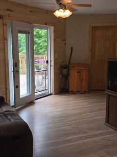 19146 Eaglewood Rd, Lynden Twp, MN 55320 - living area featuring ceiling fan and light wood-type flooring