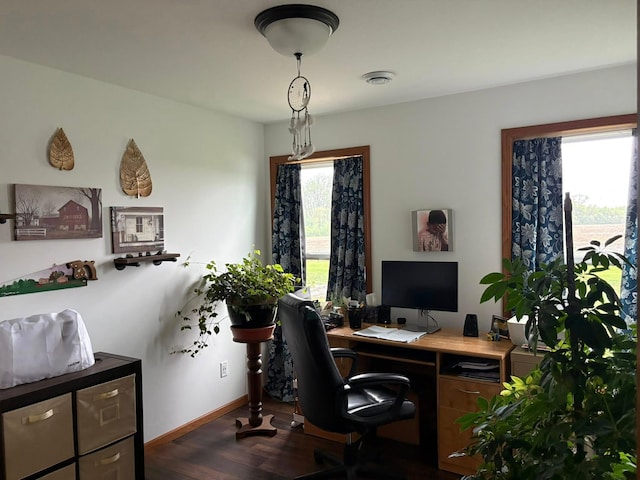 1108 11th Ave SE, Waseca, MN 56093 - office featuring dark wood-style flooring and baseboards