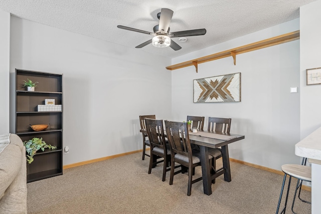 803 Willow Glen Ct, Buffalo, MN 55313 - carpeted dining room featuring a textured ceiling and ceiling fan
