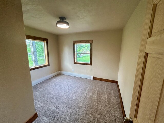 609 4th St NW, Wadena, MN 56482 - empty room with plenty of natural light, carpet, baseboards, and a textured ceiling