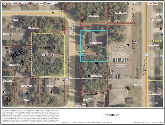1101 Timbers Dr, Park Rapids, MN 56470 - map of property location