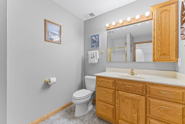 1115 Trappers Xing, Lino Lakes, MN 55038 - full bathroom with vanity, a textured ceiling, and a shower