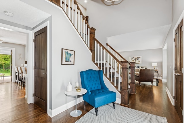 3720 Ximines Ln N, Plymouth, MN 55441 - sitting room featuring wood finished floors and stairs