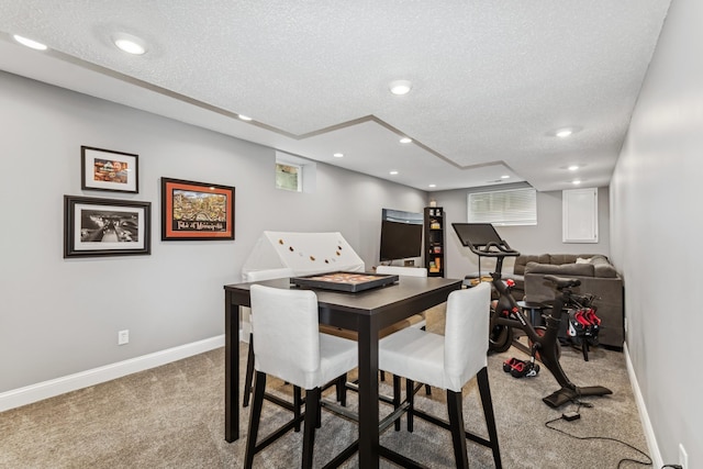 3720 Ximines Ln N, Plymouth, MN 55441 - carpeted dining room featuring a textured ceiling and recessed lighting