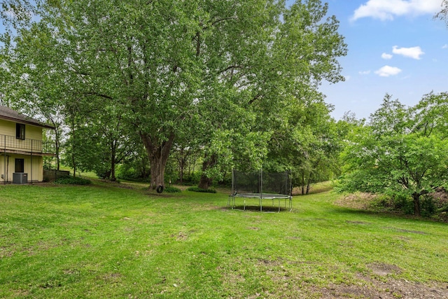 2065 124th Ln NW, Coon Rapids, MN 55448 - view of green lawn with a trampoline and central air condition unit