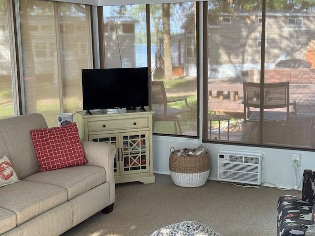 2221 Reubens Ln SW Unit 20, Farwell, MN 56327 - sunroom featuring carpet flooring and an AC wall unit