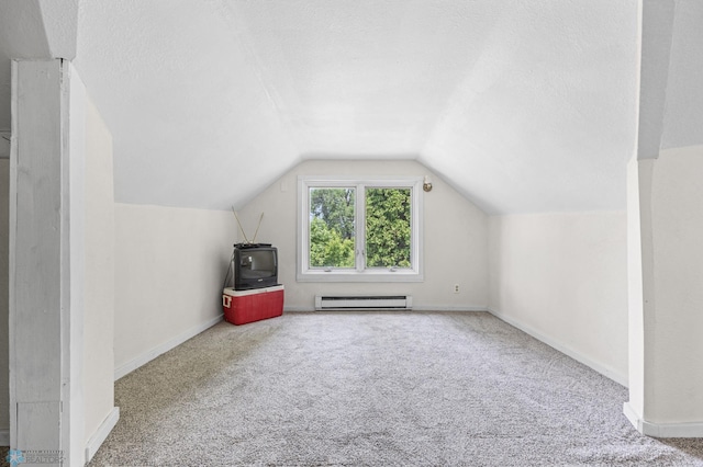 406 4th Ave NW, Barnesville, MN 56514 - bonus room featuring baseboard heating, carpet flooring, vaulted ceiling, and baseboards