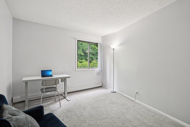 5697 Green Circle Dr Unit 216, Minnetonka, MN 55343 - carpeted office with a textured ceiling, baseboards, and baseboard heating