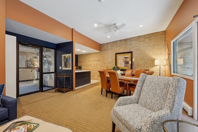 5697 Green Circle Dr Unit 216, Minnetonka, MN 55343 - dining room featuring ceiling fan, carpet, and recessed lighting
