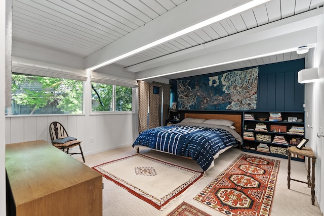 2867 Burnham Blvd, Minneapolis, MN 55416 - carpeted bedroom with beamed ceiling