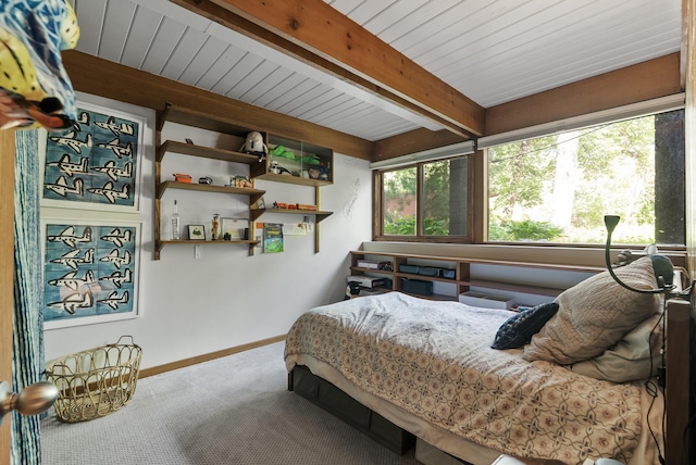2867 Burnham Blvd, Minneapolis, MN 55416 - carpeted bedroom featuring beamed ceiling and baseboards