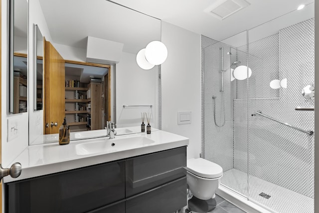 2867 Burnham Blvd, Minneapolis, MN 55416 - bathroom with a stall shower, vanity, and toilet