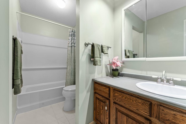 183 Little Canada Rd E Unit 310, Little Canada, MN 55117 - bathroom featuring vanity, shower / bathtub combination with curtain, toilet, and marble look tiles