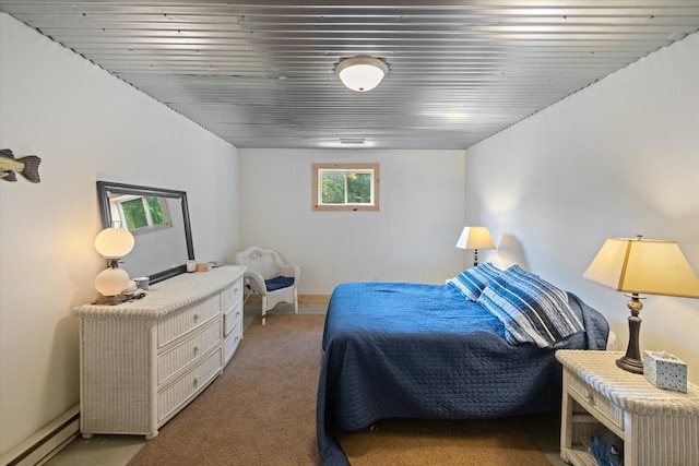 11556 Blackwood Rd, Floodwood Twp, MN 55736 - bedroom with baseboard heating, light colored carpet, and baseboards
