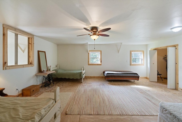 11556 Blackwood Rd, Floodwood Twp, MN 55736 - bedroom featuring baseboards and a ceiling fan