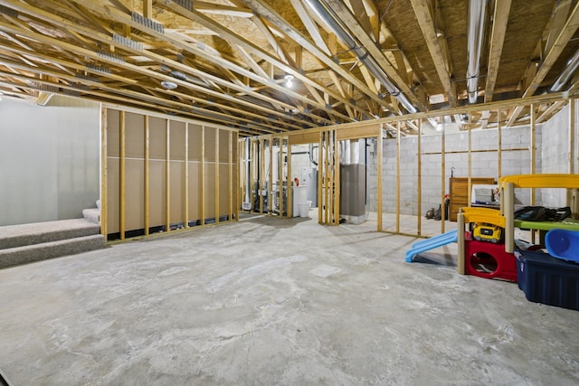 1268 Nellie Lake Ln NE, Longville, MN 56655 - unfinished below grade area featuring water heater and stairs