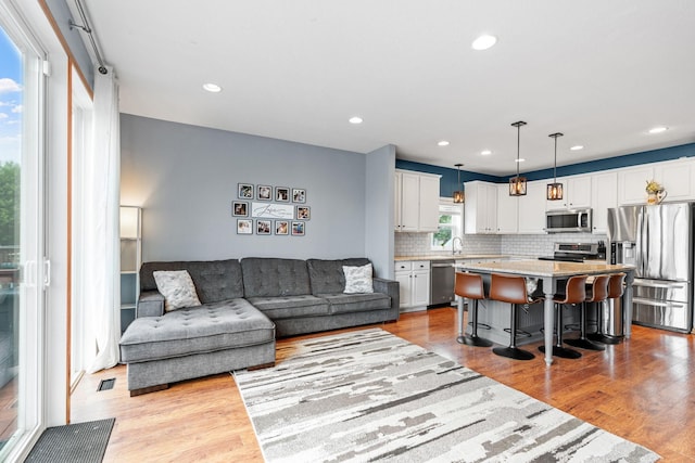 11230 68th St NE, Albertville, MN 55301 - living area with wood finished floors and recessed lighting