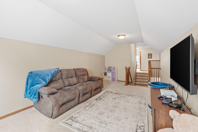 11230 68th St NE, Albertville, MN 55301 - living area featuring carpet and vaulted ceiling